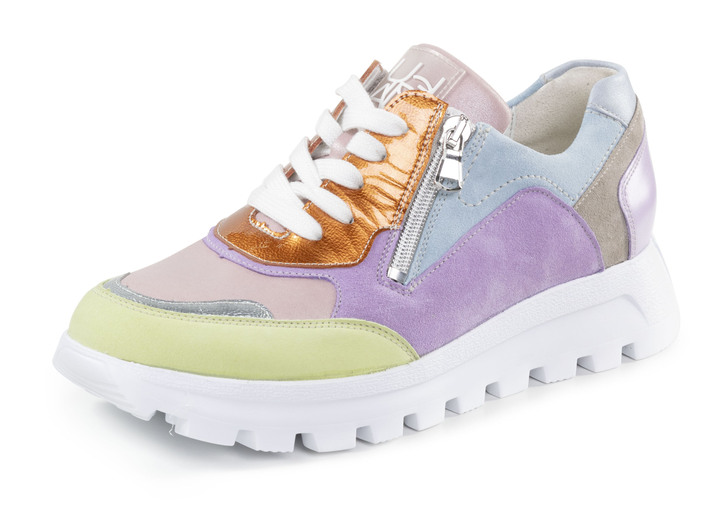 Damskor - Waldläufer sneakers med snörning gjorda av en fin läderblandning, i storlek 3 1/2 till 8, i färg MULTICOLOR Utsikt 1