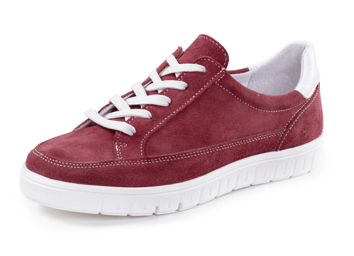 Damskor - ELENA EDEN sneakers med snörning av mocka, i storlek 036 till 042, i färg JEANS BLÅ Utsikt 1