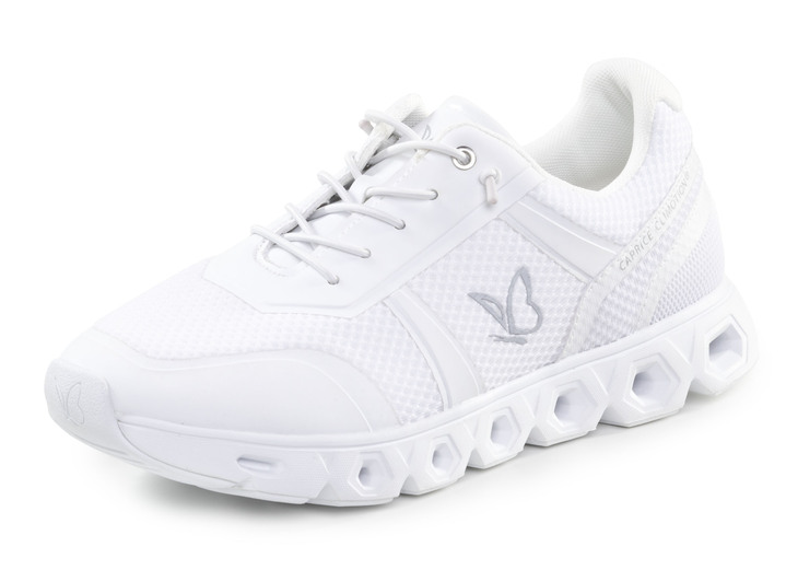 Damskor - Caprice sneakers med elastisk dekorativ snörning, i storlek 036 till 042, i färg WEISS Utsikt 1