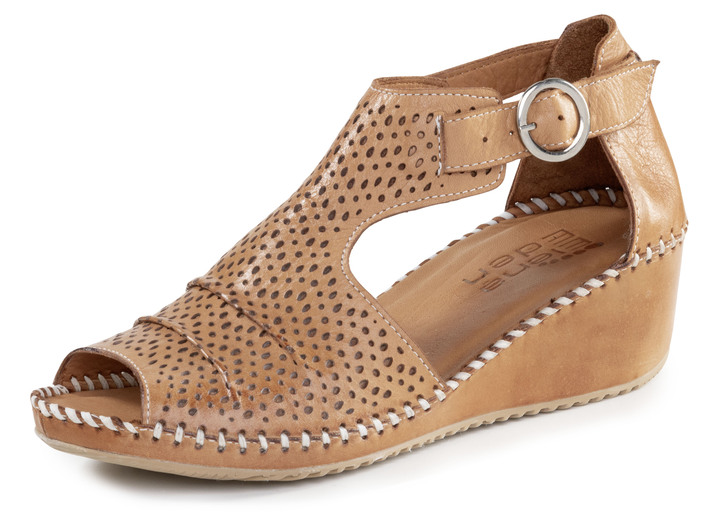 Elena Eden - ELENA EDEN sandal med dekorativ perforering, i storlek 036 till 041, i färg NATURBRAUN Utsikt 1
