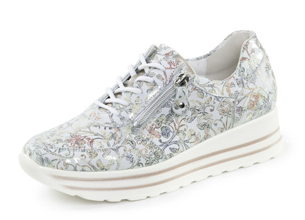 Waldläufer sneakers gjorda av blommigt nubuckläder
