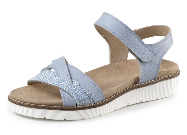 Damskor - Sandaler, i storlek 036 till 042, i färg BLEU Utsikt 1