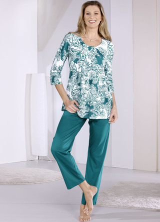pyjamas med 3/4 långa ärmar och långbyxor