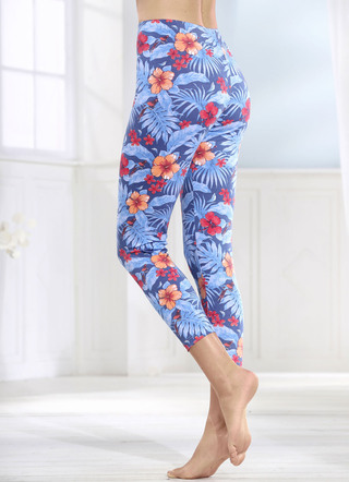Leggings i 7/8-längd med vacker blommig design