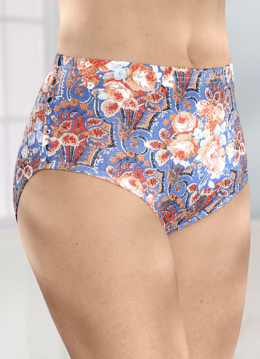 Trosor - Paket med fem trosor med färgglad tryckdesign, i storlek 038 till 050, i färg BLAU-ORANGE-BUNT Utsikt 1