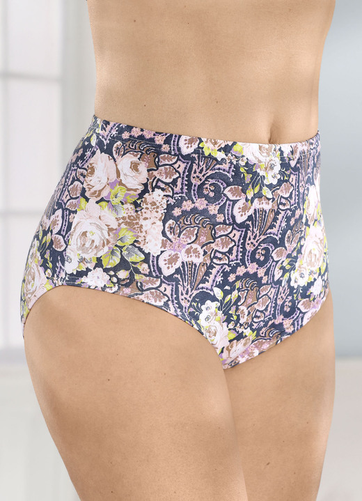 Trosor - Paket med fem trosor med färgglad tryckdesign, i storlek 038 till 050, i färg JEANSBLAU-ROSÉ-BUNT Utsikt 1