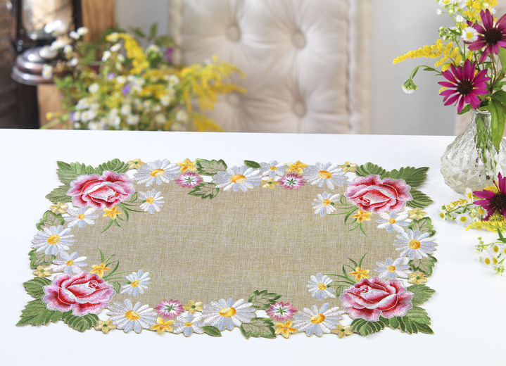 Prydnadskuddar & överdrag - Bords- och rumsdekoration i harmoniska färger, i storlek 101 (doily, 35/ 50 cm) till 404 (örngott, 40/ 40 cm), i färg GRÜN-BUNT Utsikt 1