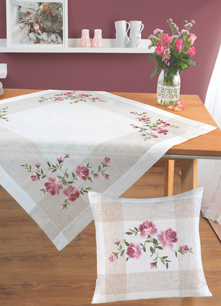 Broderad bords- och rumsdekoration