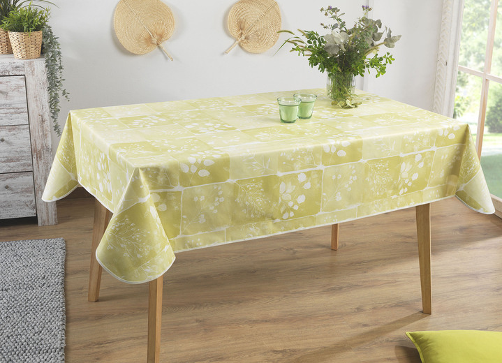 Bordsdukar - Oljeduksduk i snygg patchwork-look, i storlek 108 (bordsduk, 80/ 80 cm) till 190 (bordsduk oval, 140/190 cm), i färg GRÜN Utsikt 1