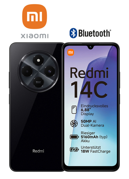 - Xiaomi smartphone Redmi 14C, i färg SCHWARZ Utsikt 1