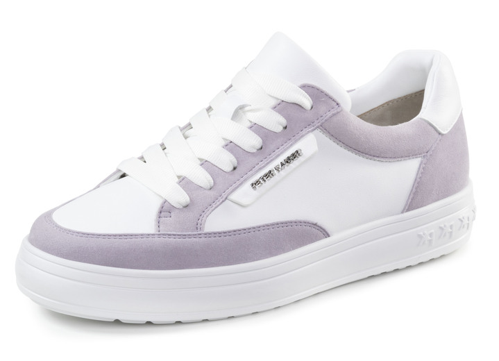 Damskor - Peter Kaiser sneakers med snörning av nappa och mocka, i storlek 3 1/2 till 8, i färg WEISS-FLIEDER Utsikt 1