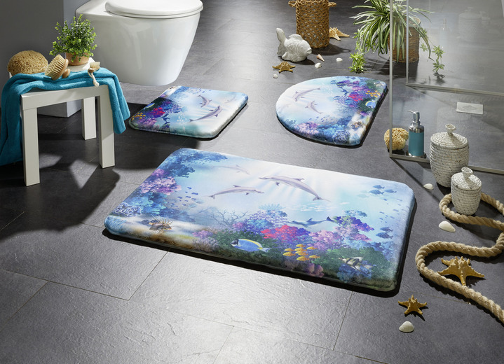 Mesana - Fantastiskt badrumsset i barfota-mjuk kvalitet, i storlek 101 (matta, 50/ 80 cm) till 102 (matta, 60/100 cm), i färg MULTICOLOR Utsikt 1
