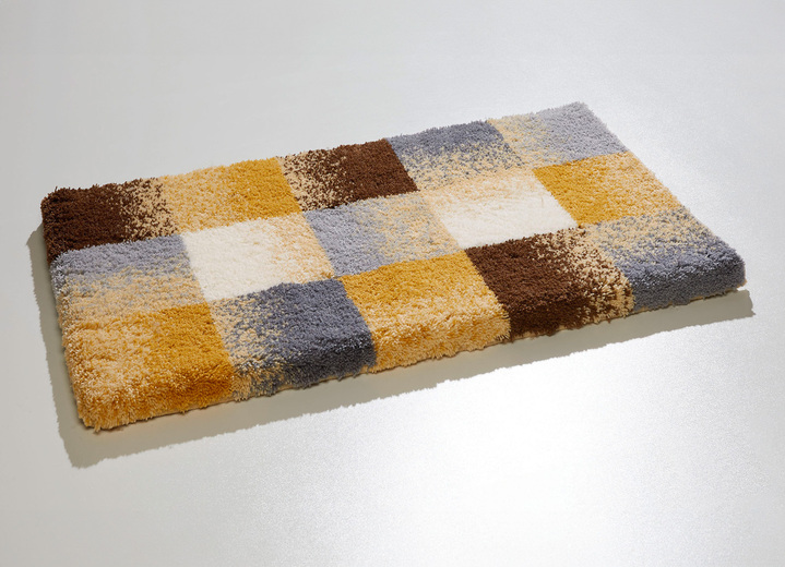 Grund - Supermjukt badrumsset med halkfri baksida, i storlek 100 (Halvrund matta, 50/ 80 cm) till 112 (Skydd för toalettlock, 47/ 50 cm), i färg BEIGE-GRAU Utsikt 1