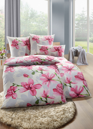 sänglinne set med överdådig magnolia design