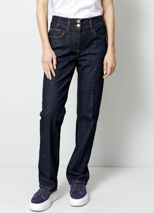- Jeans i 5-ficksmodell, i storlek 019 till 052, i färg SVART-VITT Utsikt 1