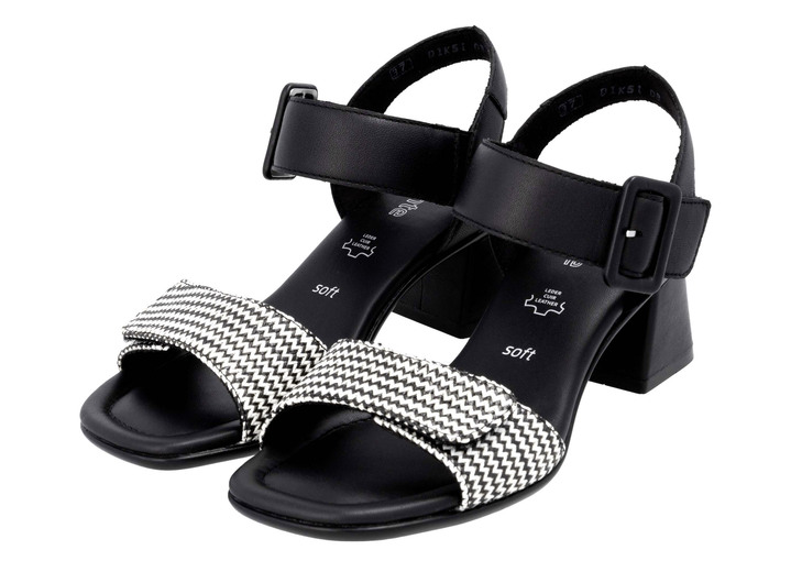 Remonte - Remonte sandal med flätade detaljer, i storlek 036 till 042, i färg SCHWARZ-WEISS Utsikt 1