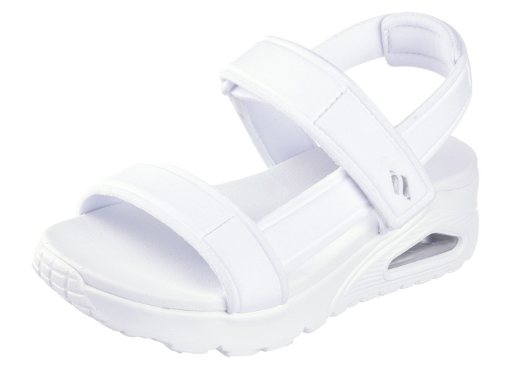 Damskor - SKECHERS sandal tillverkad av stretchigt textilmaterial, i storlek 036 till 041, i färg WEISS Utsikt 1