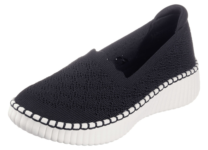 Damskor - SKECHERS toffel av stretchigt stickat material, i storlek 036 till 041, i färg SCHWARZ Utsikt 1