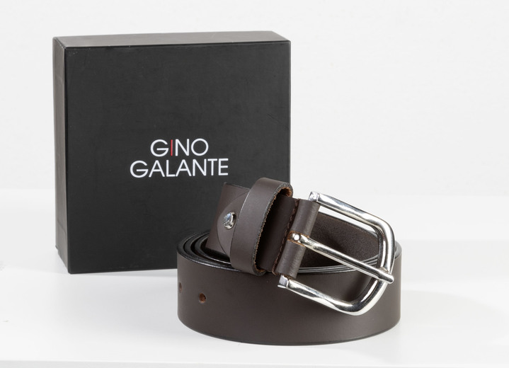 Tillbehör - GINO GALANTE, moderiktigt herrbälte inklusive låda, 3,5 cm brett, i storlek 095 till 115, i färg BÄR