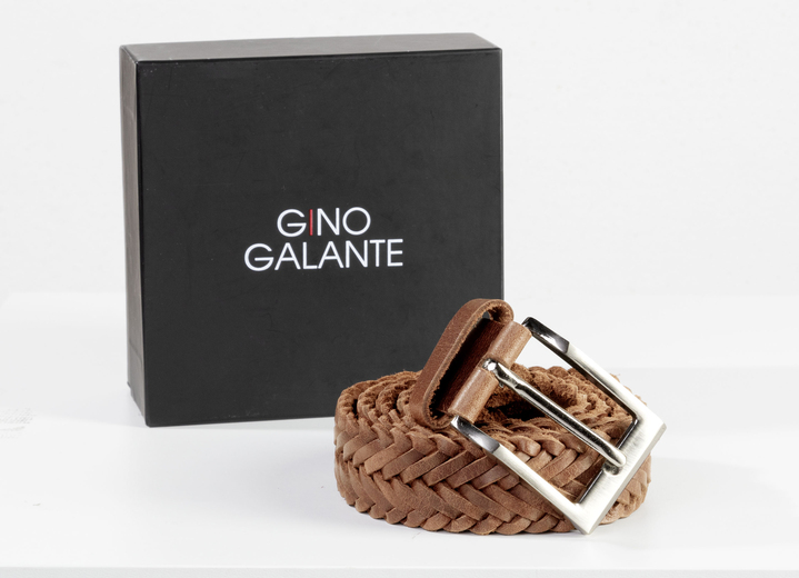 Tillbehör - GINO GALANTE, elegant herrbälte inklusive ask, 3 cm brett, i storlek 100 till 120, i färg COGNAC Utsikt 1