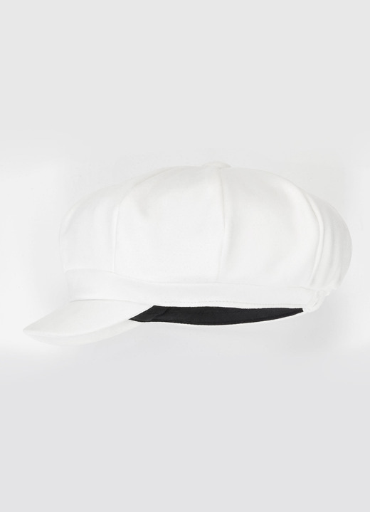 Tillbehör - Elegant damkeps med resår baktill, i färg VIT Utsikt 1