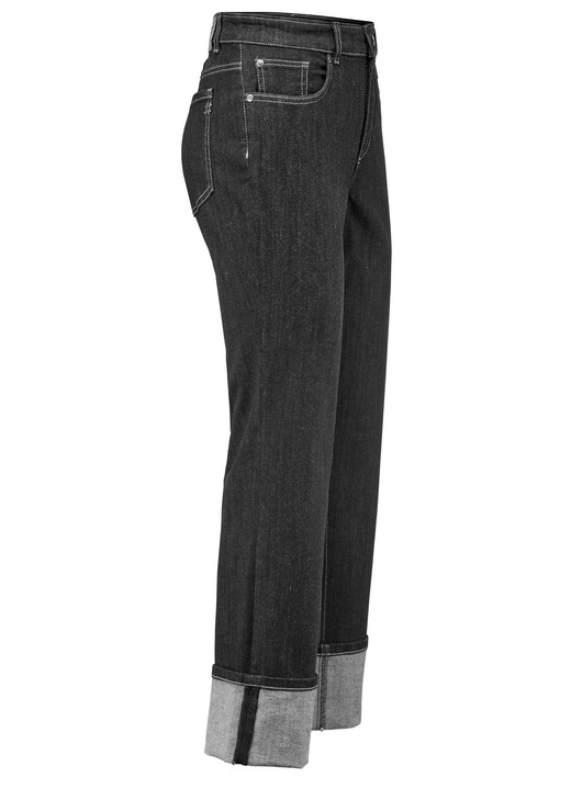 Byxor med knapp & dragkedja - Magiska jeans med upprullade manschetter, i storlek 017 till 050, i färg SCHWARZ Utsikt 1