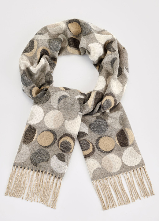 Tillbehör - Halsduk med fantasimönster, i färg CAPPUCCINO-CAMEL-MOKKA-BEIGE Utsikt 1