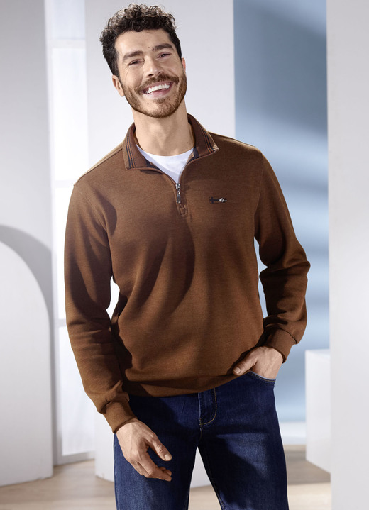 Sweatshirts - Tröja från “Milano Italy”, i storlek 3XL (64/66) till XXL (60/62), i färg MITTELBRAUN MELIERT Utsikt 1