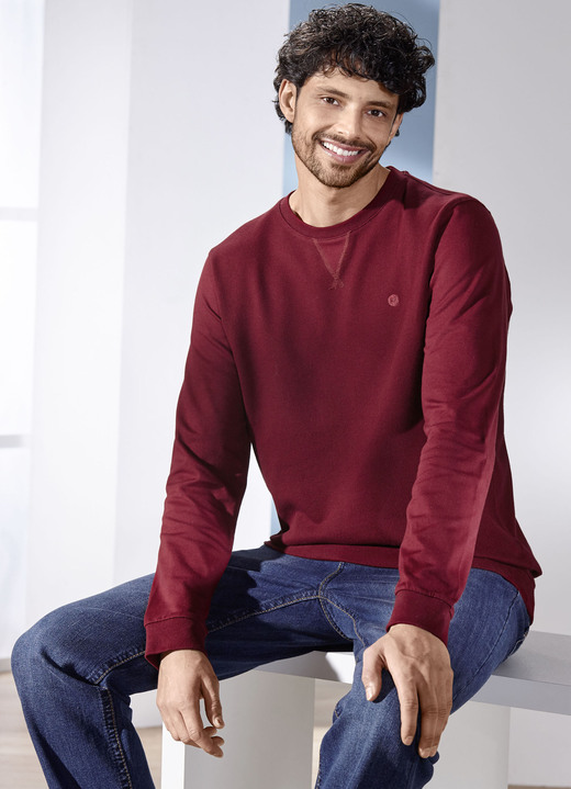 Sweatshirts - Tröja i 3 färger, i storlek 3XL (64/66) till XXL (60/62), i färg BORDEAUX Utsikt 1