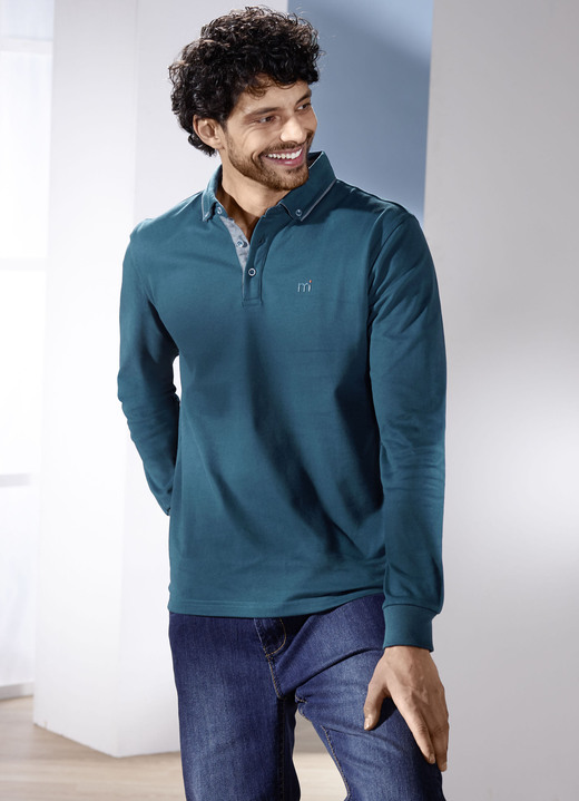 Sweatshirts - Pikétröja från “Milano Italy”, i storlek 3XL (64/66) till XXL (60/62), i färg PETROL Utsikt 1