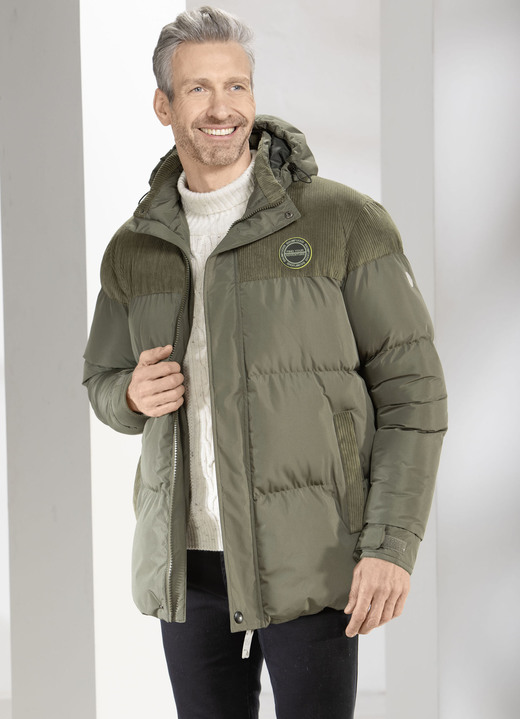 Jackor - Quiltad jacka med manchesterdetaljer, i storlek 3XL (58) till XXL (56), i färg OLIV Utsikt 1