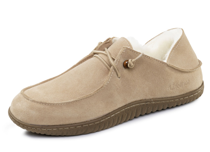 Loafers & snörskor - Fodrade herrtofflor med lammskinn, i storlek 040 till 046, i färg BEIGE Utsikt 1
