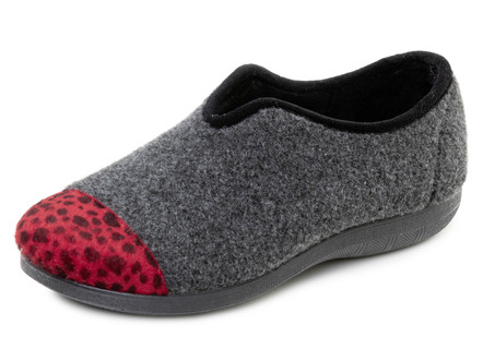 Laurina, trendiga damtofflor, bredd H, med leopardmönster