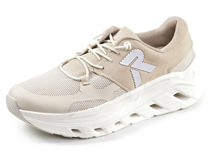 Damskor - Rieker, sportiga damsneakers, vidd G, med uttagbar fotbädd, i storlek 036 till 042, i färg ECRU Utsikt 1