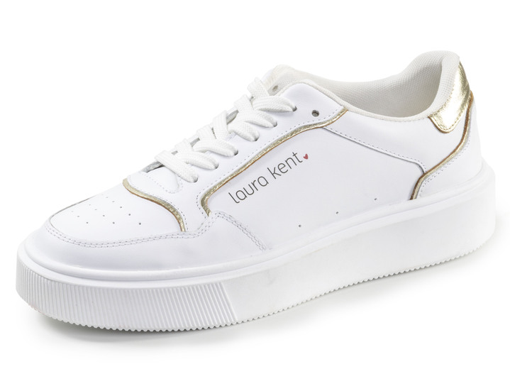 Damskor - LAURA KENT, trendiga damsneakers, vidd H, med uttagbar fotbädd, i storlek 036 till 042, i färg WEISS Utsikt 1