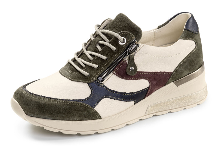 Damskor - Waldläufer, trendiga damsneakers, bredd H, med uttagbar fotbädd, i storlek 3 1/2 till 8, i färg BEIGE-FÄRGERIGT Utsikt 1