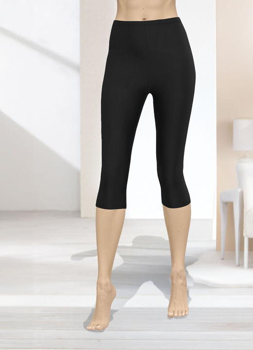 Fritidsbyxor - Caprileggings i pull-on-modell, i storlek 036 till 054, i färg SCHWARZ Utsikt 1