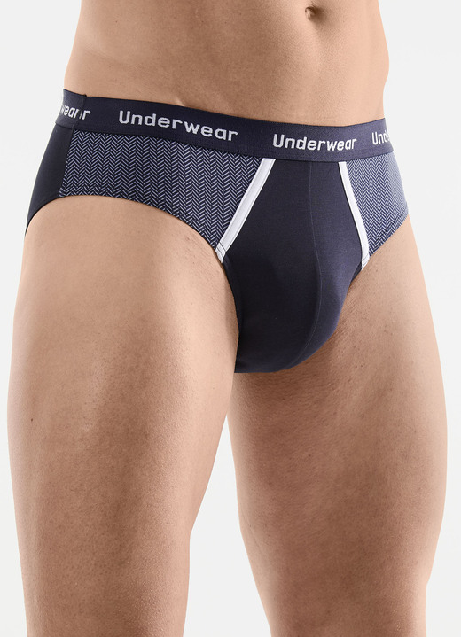 Trosor & underbyxor - Trepack trosor med tryckta inlägg, i storlek 004 till 010, i färg 2X NAVY, 1X SCHWARZ Utsikt 1