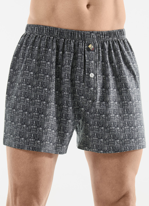 Byxor & boxershorts - Trepack boxershorts med heltäckande design, i storlek 005 till 016, i färg 3X ANTHRAZIT-GRAU