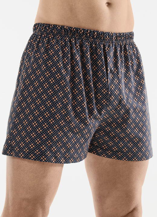 Byxor & boxershorts - Fyrapack boxershorts med knappgylf, i storlek 005 till 016, i färg 2X NAVY-BUNT, 2X UNI NAVY