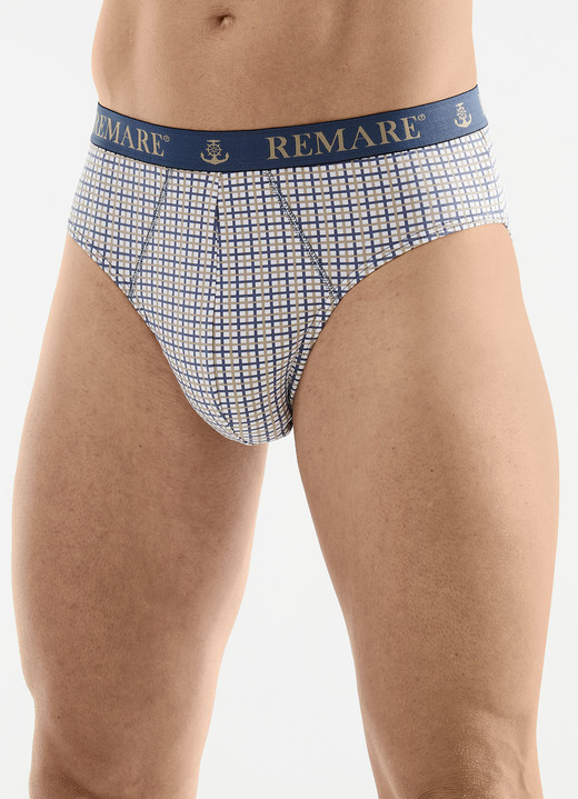 Trosor & underbyxor - Fempack trosor med rutig design, i storlek 004 till 010, i färg 3X WEISS-SAND-BLAU, 2X WEISS-SAND-SCHWARZ Utsikt 1