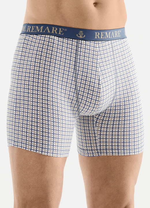 Byxor & boxershorts - Trepack rutiga byxor, i storlek 005 till 011, i färg 2X WEISS-SAND-BLAU, 1X WEISS-SAND-SCHWARZ Utsikt 1