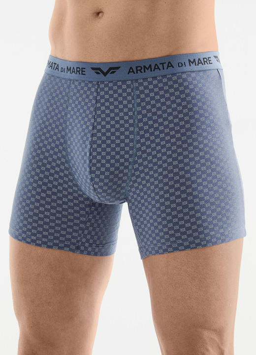 Byxor & boxershorts - Trepack byxor med heltäckande design, i storlek 005 till 011, i färg 3X INDIGOBLAU-GRAU