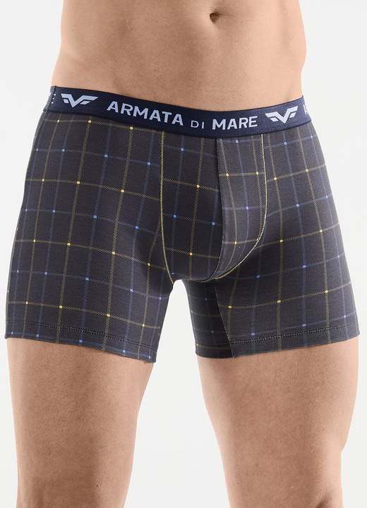 Byxor & boxershorts - Fyrapack rutiga byxor, i storlek 005 till 011, i färg 4X ANTHRAZIT-BLAU-GELB