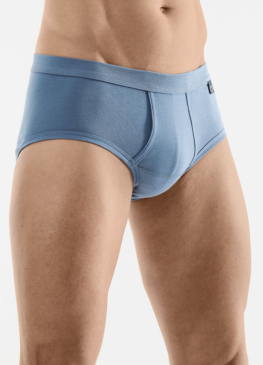 Underkläder - Pfeilring trepack finribbade trosor, i storlek 005 till 014, i färg 2X JEANSBLAU, 1X MARINE Utsikt 1
