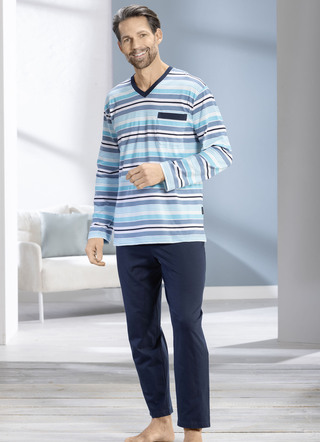 Tvåpack pyjamas med v-ringning och öppna fållar