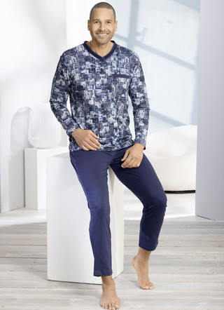 V-ringad pyjamas med öppna manschetter