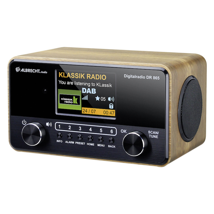 - Digitalradio med DAB+, i färg BRUN