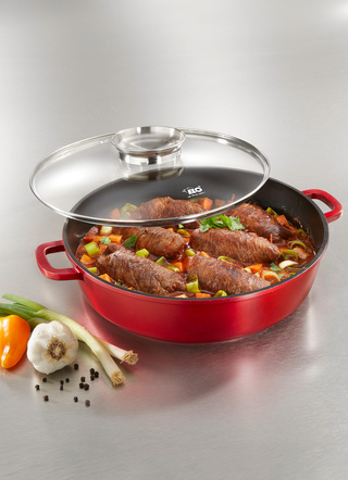 Robust serveringspanna med non-stick-beläggning