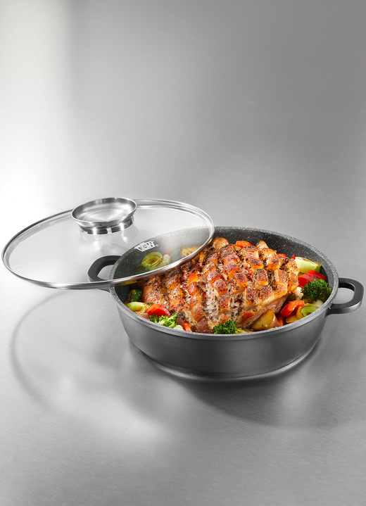 Grytor & stekpannor - Serveringsskål tillverkad av högkvalitativ gjuten aluminium, i färg GRAU, I utförande Panna 24 cm Utsikt 1